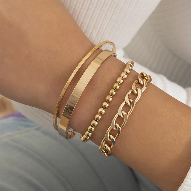 stackable bracelets gold
