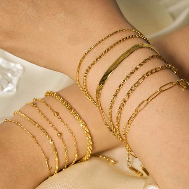 stackable bracelets gold