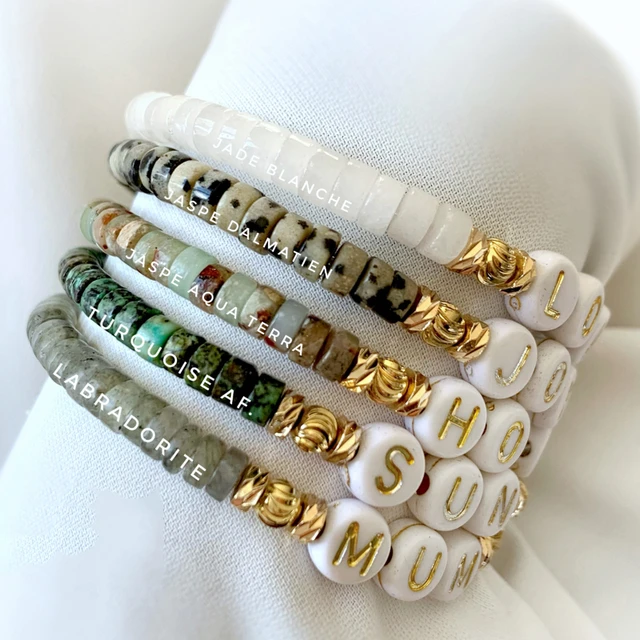 name bead bracelets