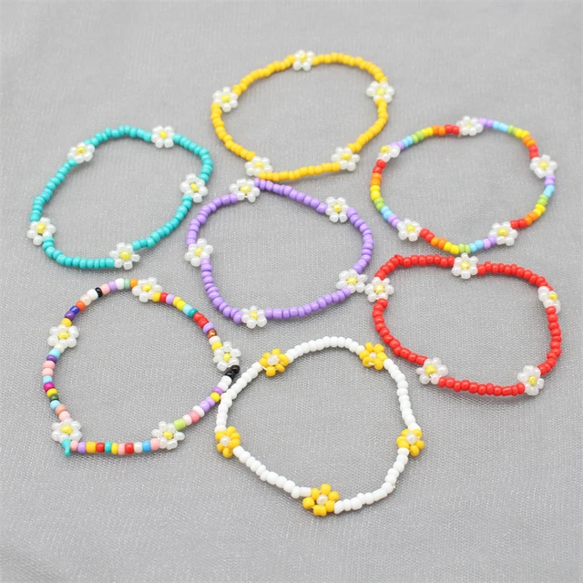  beaded flower bracelets