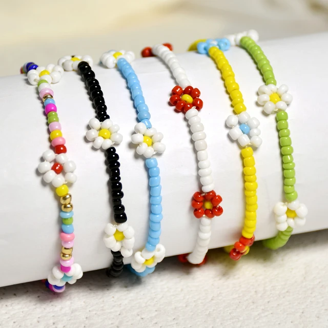 beaded flower bracelets