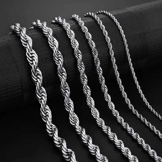 silver rope chain mens