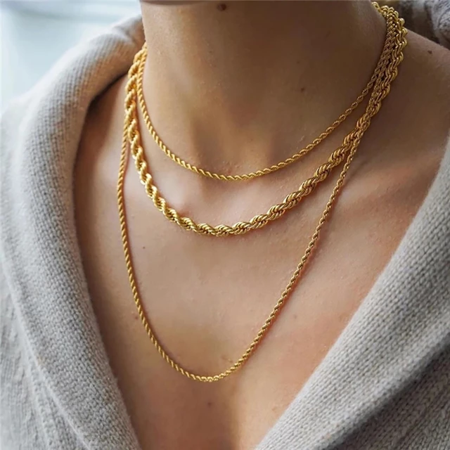 gold rope chain necklace