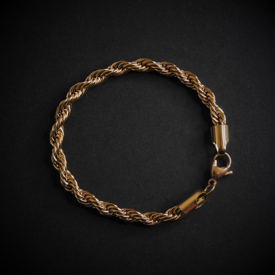 Gold rope bracelet