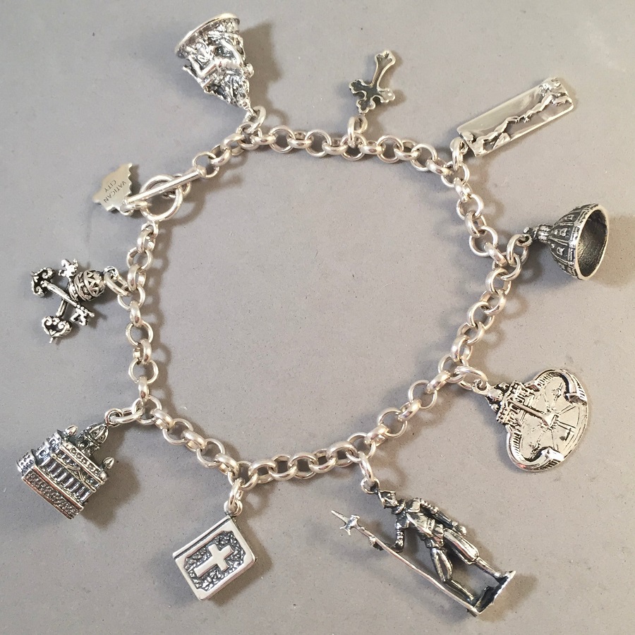 Sterling silver charm bracelet