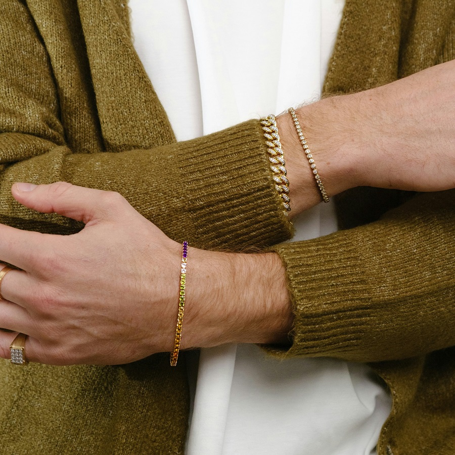 Gold mens bracelet