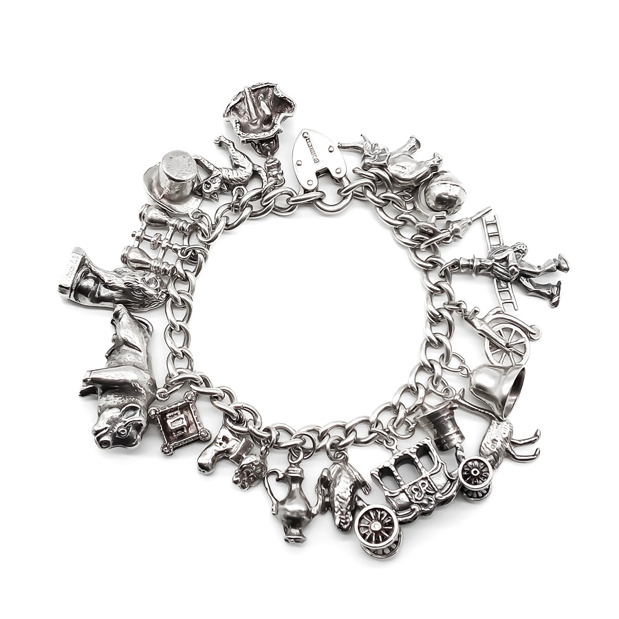 Sterling silver charm bracelet